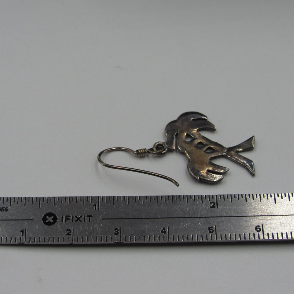 Sterling Silver Rustic Palm Tree Dangle Earrings View 4